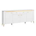 High Gloss Sideboard With 4 Doors 2 Drawers And LED Lights - Lazio