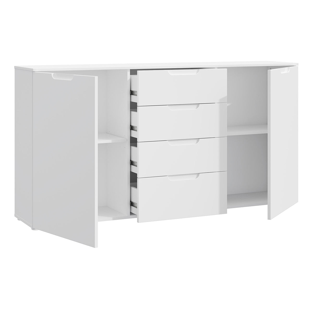 High Gloss Sideboard Wide 2 Doors And 4 Drawers - Sienna