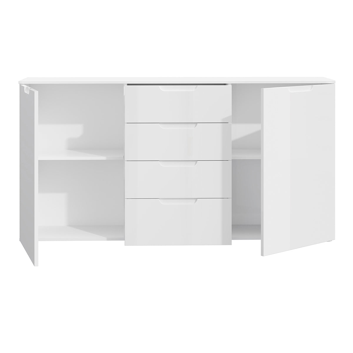 High Gloss Sideboard Wide 2 Doors And 4 Drawers - Sienna