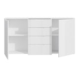 High Gloss Sideboard Wide 2 Doors And 4 Drawers - Sienna