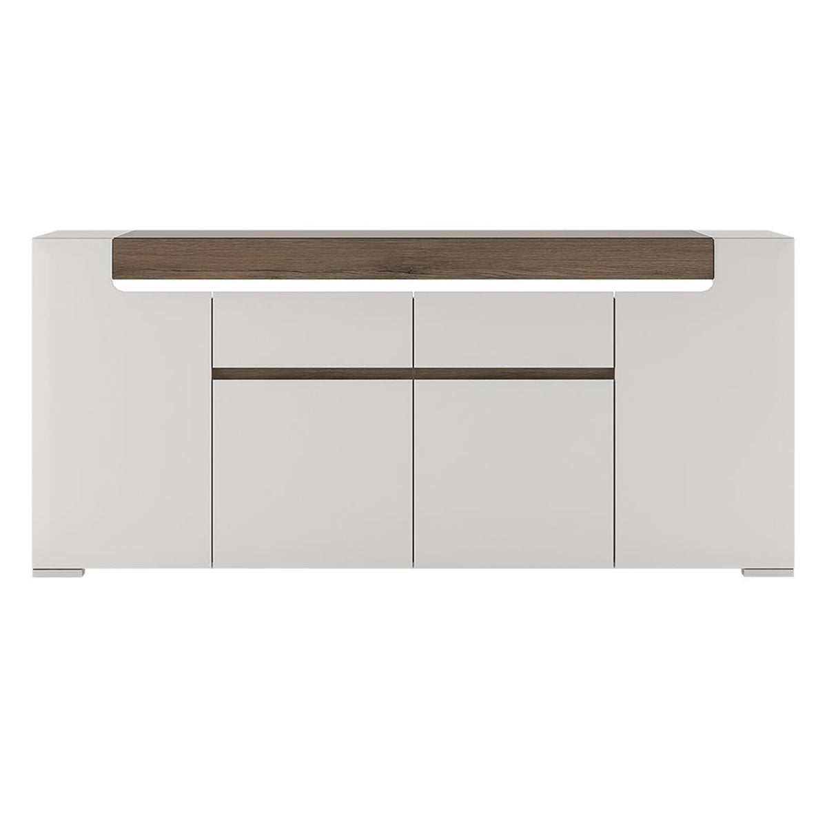 High Gloss Sideboard Wide With 4 Doors And 2 Drawers - Toronto