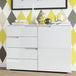 High Gloss Sideboard 100cm Wide With 1 Door And 4 Drawers - Salina