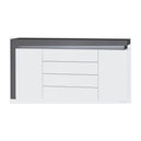 High Gloss Sideboard With 2 Doors 4 Drawers And LED Lights - Ashburn