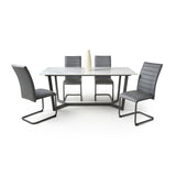 High Gloss Sintered Stone Dining Table for 4 to 6 People Rectangular - Abingdon