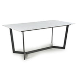 High Gloss Sintered Stone Dining Table for 4 to 6 People Rectangular - Abingdon