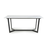 High Gloss Sintered Stone Dining Table for 4 to 6 People Rectangular - Abingdon