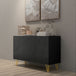 High Gloss Storage Cabinet 120cm Wide With 3 Doors - Velmora