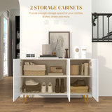High Gloss Storage Cabinet 120cm Wide With 3 Doors - Velmora