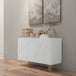 High Gloss Storage Cabinet 120cm Wide With 3 Doors - Velmora