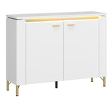High Gloss Storage Cabinet With 2 Doors And LED Lights - Lazio