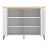 High Gloss Storage Cabinet With 2 Doors And LED Lights - Lazio