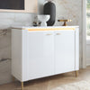 High Gloss Storage Cabinet With 2 Doors And LED Lights - Lazio