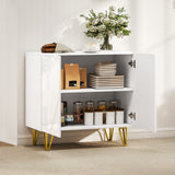 High Gloss Storage Cabinet 80cm Wide With 2 Doors - Velmora