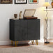 High Gloss Storage Cabinet 80cm Wide With 2 Doors - Velmora