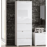High Gloss Storage Cabinet Tallboy With 1 Door And 3 Drawers - Salina