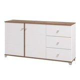 High Gloss Storage Cabinet With 2 Doors And 3 Drawers - Minot
