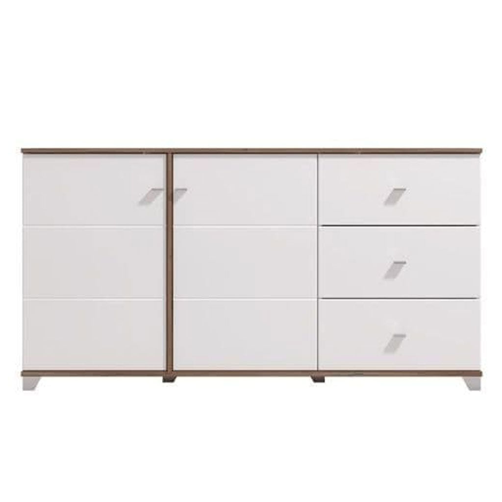 High Gloss Storage Cabinet With 2 Doors And 3 Drawers - Minot