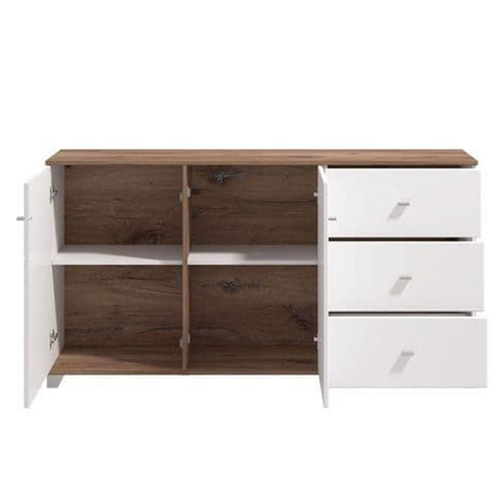 High Gloss Storage Cabinet With 2 Doors And 3 Drawers - Minot