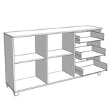 High Gloss Storage Cabinet With 2 Doors And 3 Drawers - Minot
