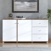 High Gloss Storage Cabinet With 2 Doors And 3 Drawers - Minot
