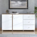 High Gloss Storage Cabinet With 2 Doors And 3 Drawers - Minot