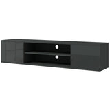 High Gloss TV Stand 140cm Wide Wall Mounted With 2 Doors - Velmora