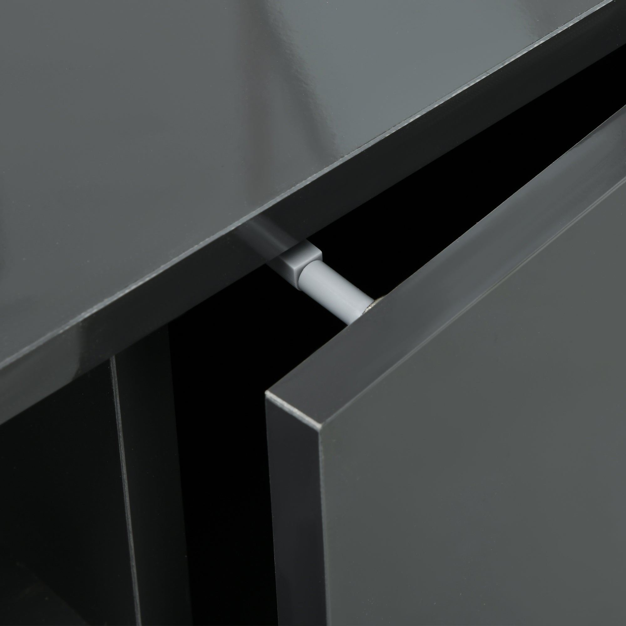 High Gloss TV Stand 140cm Wide Wall Mounted With 2 Doors - Velmora