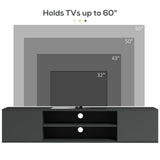 High Gloss TV Stand 140cm Wide Wall Mounted With 2 Doors - Velmora