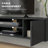 High Gloss TV Stand 140cm Wide Wall Mounted With 2 Doors - Velmora