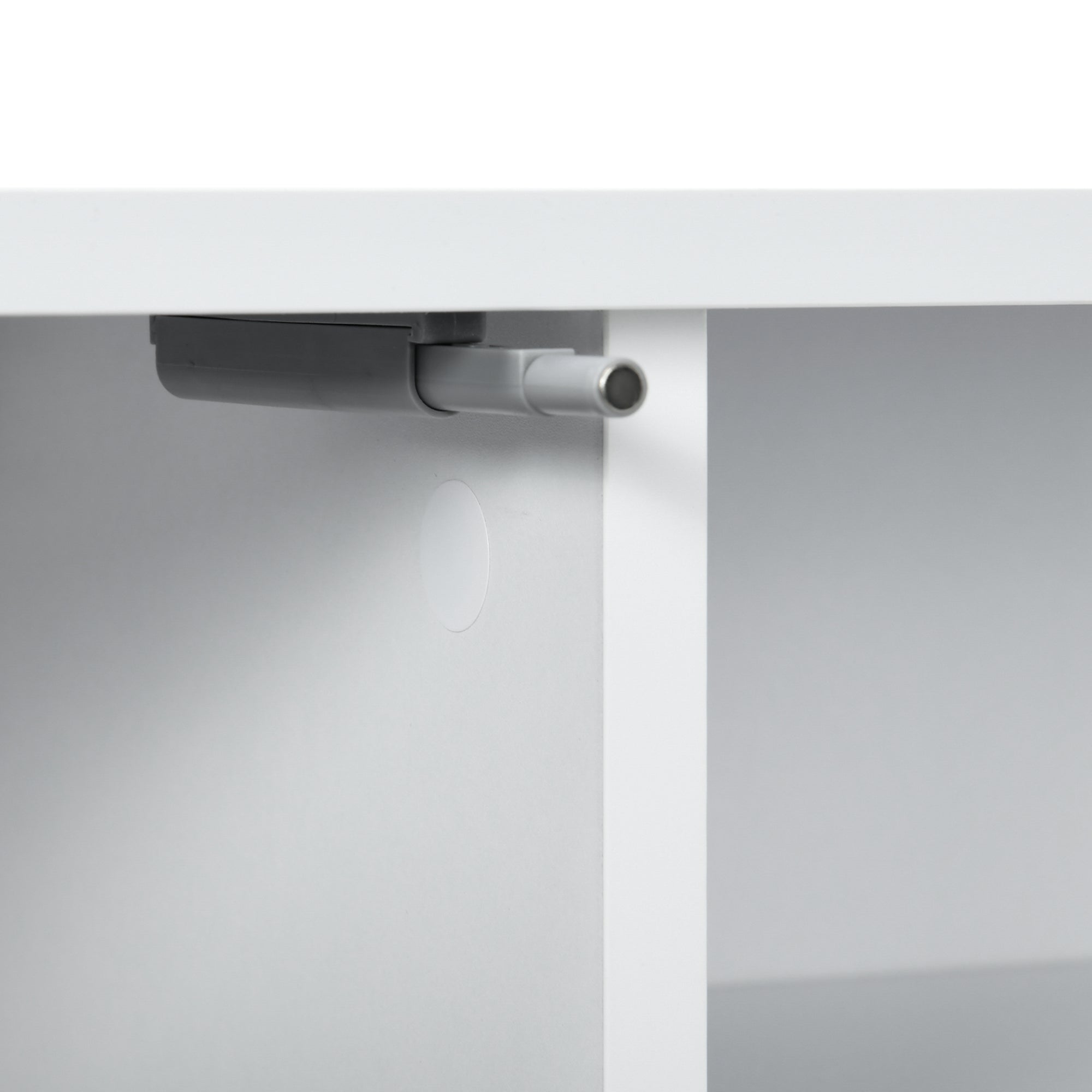 High Gloss TV Stand 140cm Wide Wall Mounted With 2 Doors - Velmora
