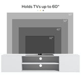High Gloss TV Stand 140cm Wide Wall Mounted With 2 Doors - Velmora