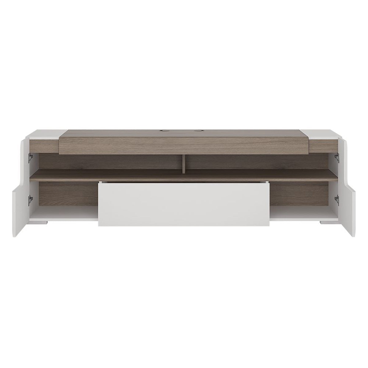 High Gloss TV Stand 190cm Wide With 2 Doors And 1 Drawer - Toronto