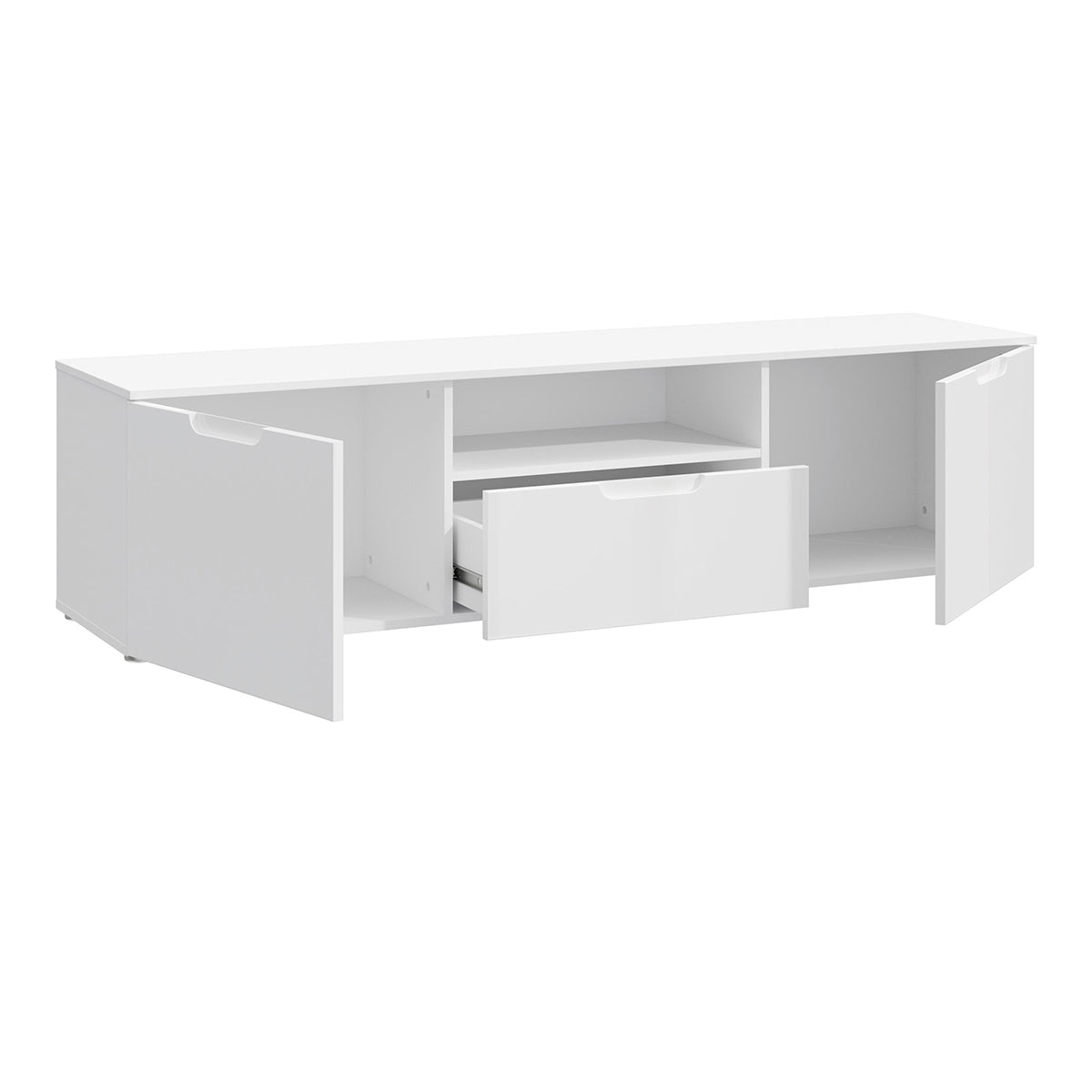 High Gloss TV Stand With 2 Doors And 1 Drawer - Sienna