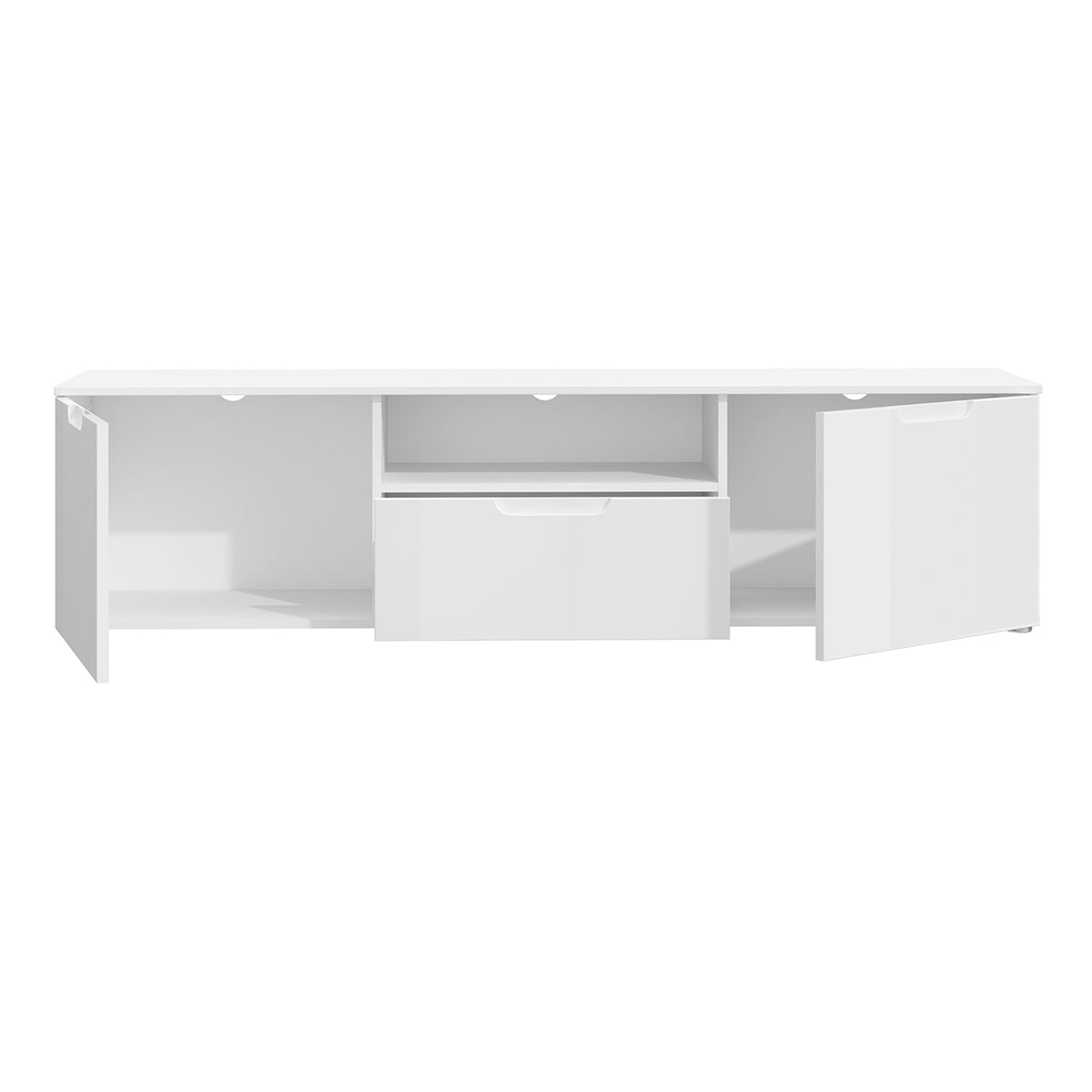 High Gloss TV Stand With 2 Doors And 1 Drawer - Sienna