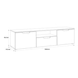 High Gloss TV Stand With 2 Doors And 1 Drawer - Sienna
