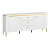 High Gloss TV Stand With 2 Doors 3 Drawers And LED Lights - Lazio