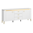 High Gloss TV Stand With 2 Doors 3 Drawers And LED Lights - Lazio