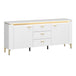 High Gloss TV Stand 155.3cm Wide With 2 Doors 3 Drawers And LED Lights - Lazio