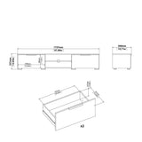 High Gloss TV Stand With 2 Drawers And 2 Shelves - Match