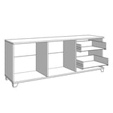 High Gloss TV Stand With 2 Doors And 2 Drawers - Minot