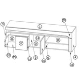 High Gloss TV Stand With 2 Doors And LED Lights - Ashburn