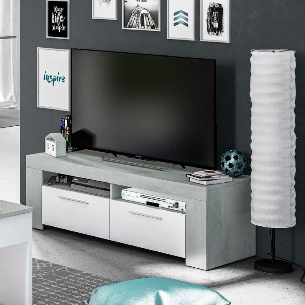 High Gloss TV Stand With 2 Doors - Cuero