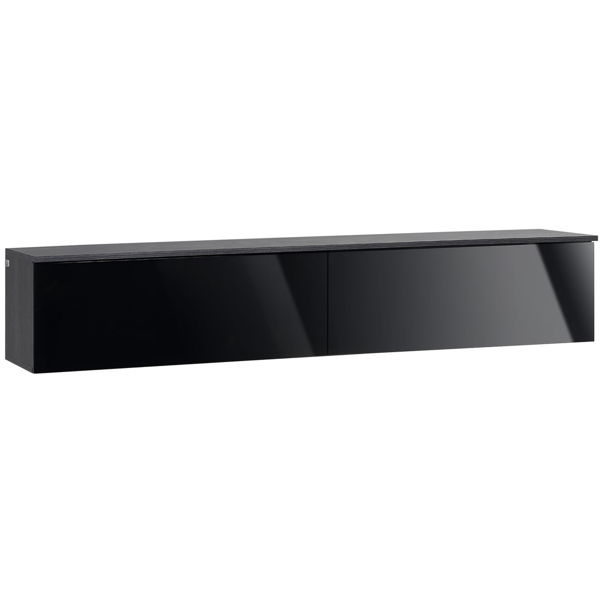 High Gloss Wall Mounted Floating TV Stand 160cm Wide With Flip Up Door - Velmora