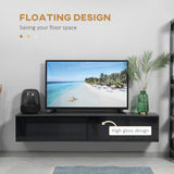 High Gloss Wall Mounted Floating TV Stand 160cm Wide With Flip Up Door - Velmora