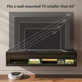 High Gloss Wall Mounted TV Stand 150cm Wide With LED Lights - Velmora
