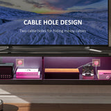 High Gloss Wall Mounted TV Stand 150cm Wide With LED Lights - Velmora