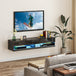 High Gloss Wall Mounted TV Stand 150cm Wide With LED Lights - Velmora