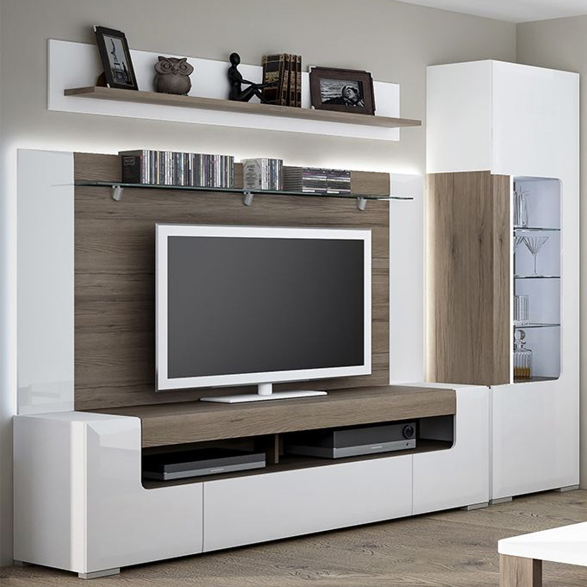 High Gloss Wall Shelf 125cm Wide - Toronto