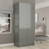 High Gloss Wardrobe With 2 Doors - Denver