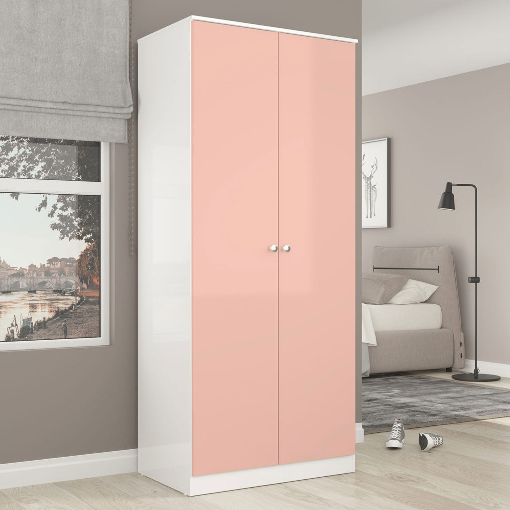 High Gloss Wardrobe With 2 Doors - Denver